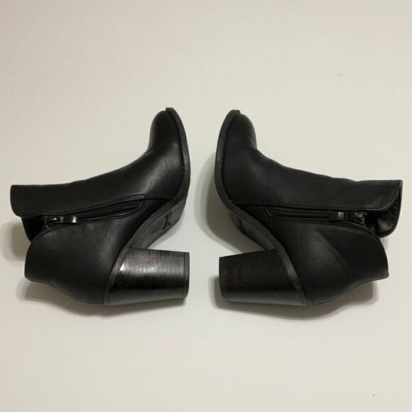 Top Moda Black Faux Leather Ankle Boots, 7 - Picture 8 of 16
